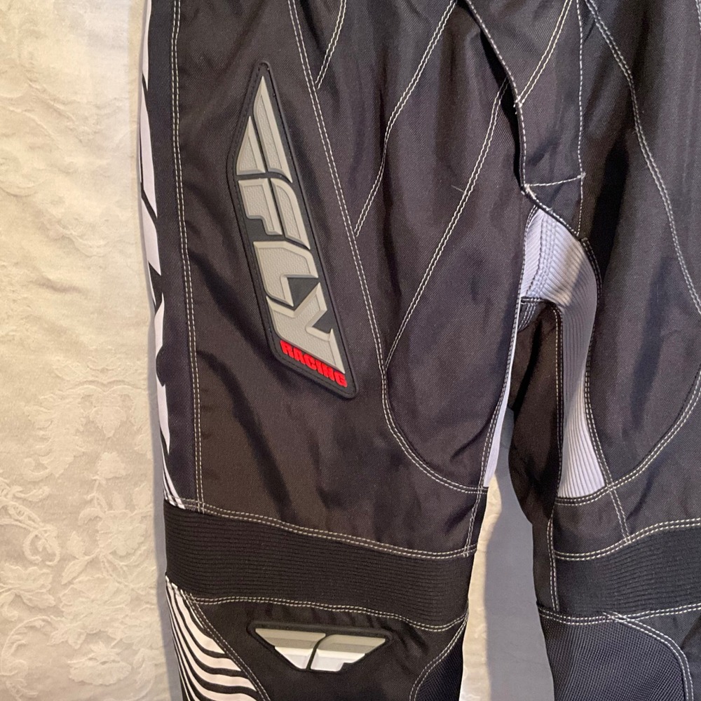 Fly Racing 303 Race Pants Mens 28 Motocross BMX Dirt Bike Black Gray White - Picture 2 of 10